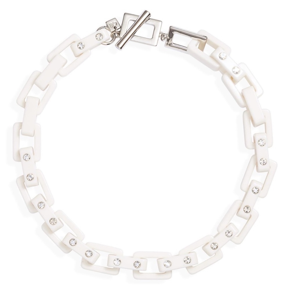Open Edit Crystal Resin Link Collar Necklace